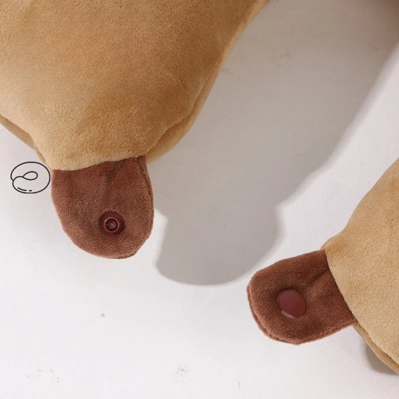 Portable Cartoon Capybara U-shaped Plush Pillow 2 in 1 Travel Neck Support Pillow Cute Plush Throw Pillow Office Chair Cushions