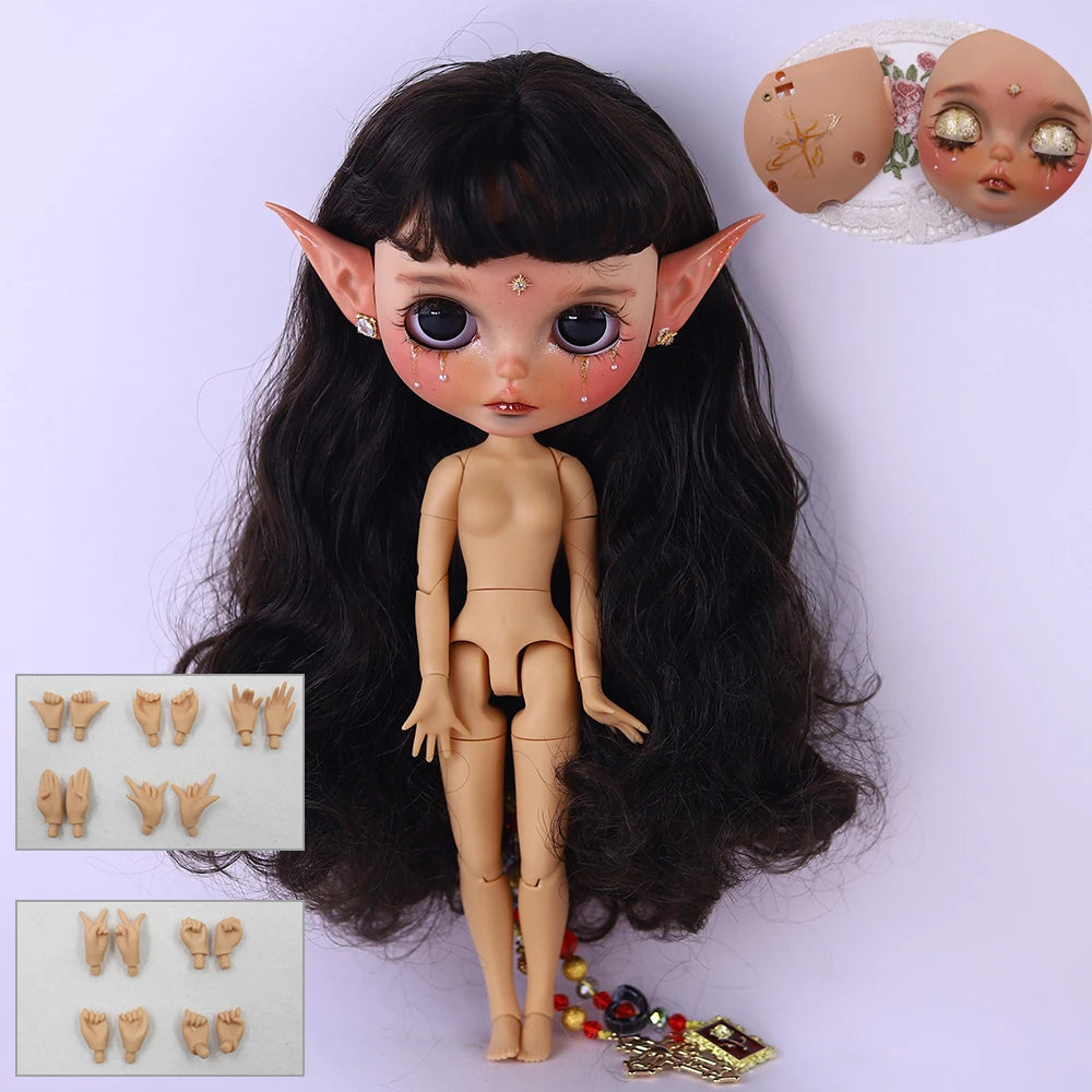 ICY DBS Blyth 1/6 Doll Hand drawn Elf Hand drawn Doll Set Including Elf Ears SD