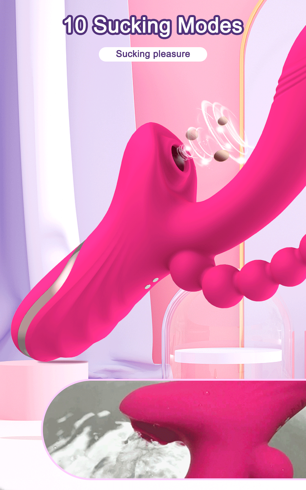 3 In 1 Clit Sucker Vagina Sucking Vibrator Clitoris Stimulator Blowjob Oral Nipple Sex Toys for Adults 18 Women Products