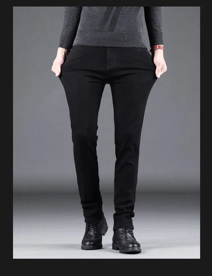 Men's Black Slim-Fit Stretch Jeans