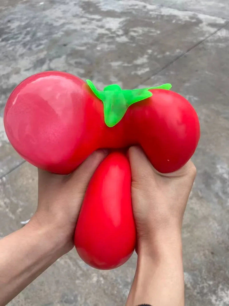Jumbo Strawberry Fruit Squishy Toy Slow Rising Stretchable Venting Ball Squeeze Anti-Anxiety Sensory Fidget Toy for Adults Gifts