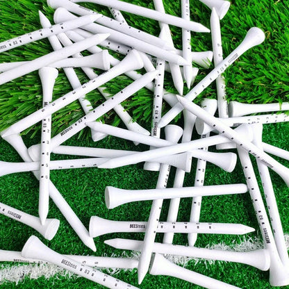 50pcs Golf Tees Durable Wooden Seats Stabilizes Ball On The Course to Maintain a Perfect Tee Level Improve Accuracy D7