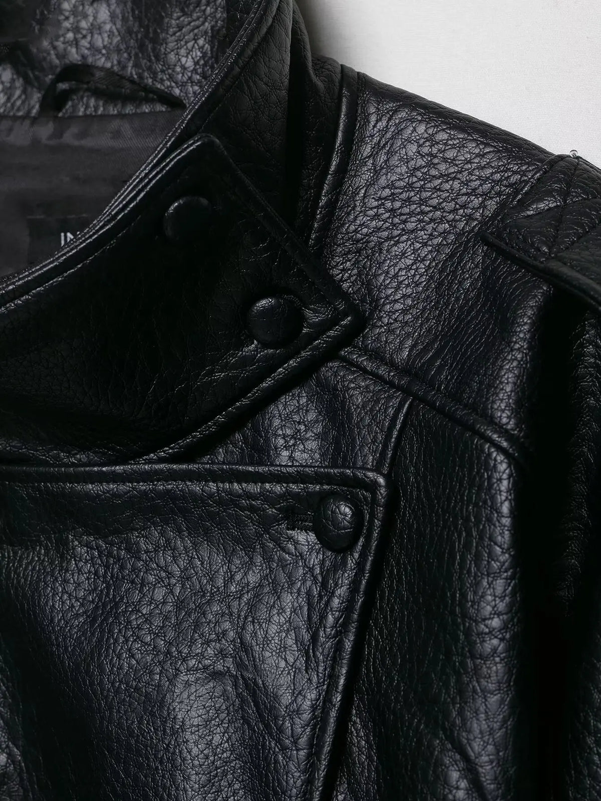 TFMLN 2025 Women Faux Leather Loose Jacket High Street Stand Collar Long Sleeve Coat Fashion Causal Zipper Outwear Autumn Winter