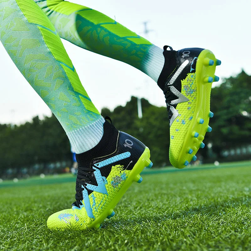 Professional Adult AG FG Soccer cleats Textured PU Surface High Friction TPU Long Stud Anti-slip Improve Ball Control For Grass