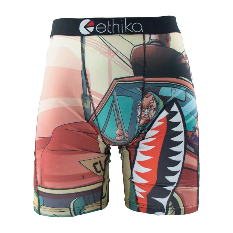 ETHIKA Men Underwear Boxers 1Pcs Breathable Mesh Crotch Man Swimming Underpants Plus Size L-3XL Mens Panties Men's Boxers Briefs