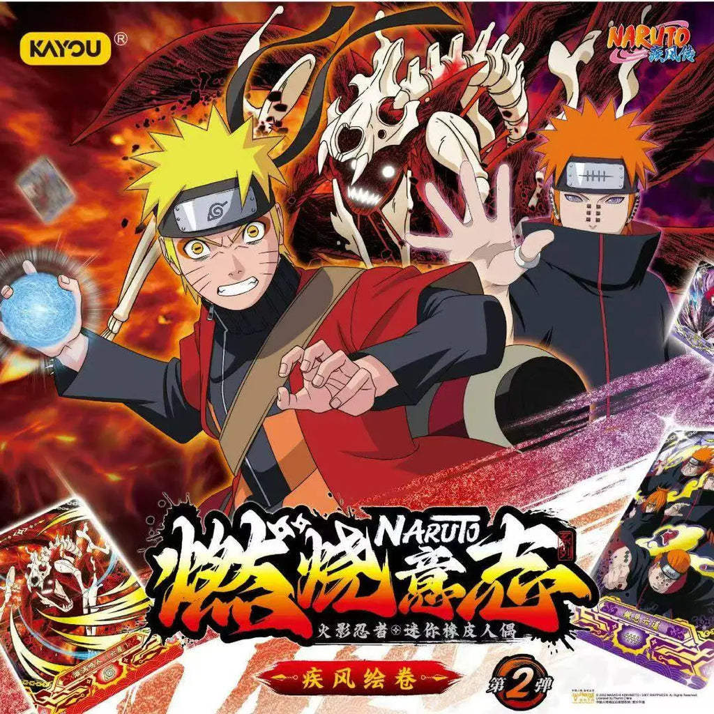 KAYOU NARUTO Mini Doll Rubber Figures Blind box Series Chakra Mode Sasuke Gaara Kurama Shikamaru Model Toy