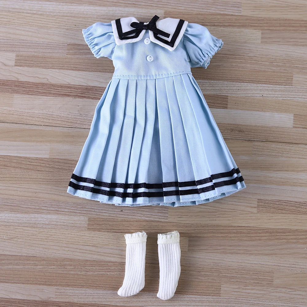 ICY DBS Blyth Doll Pleated Skirt Leather Jacket Hat Set Anime Girl jiontBody 1/6 BJD