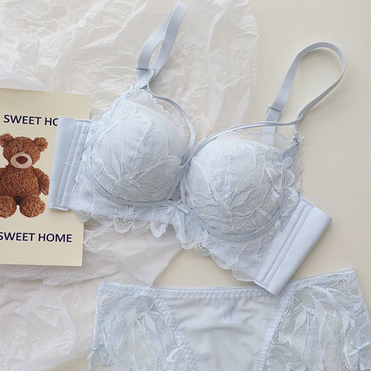 Sexy Lace Lingerie Women's Small Breasts Gathered to Show Large Without Steel Ring Underwear Anti-Sagging Breasts Bra