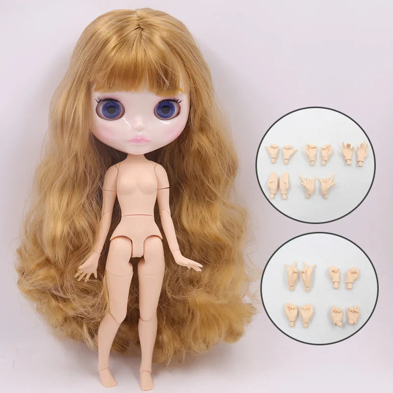 ICY DBS Blyth Doll Carved Lips Face White Skin Joint Body 1/6 BJD Special Price OB24 Toy Gift