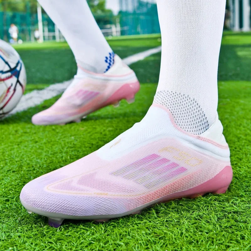 New Men Soccer Shoes Match Football Boots Sport Boys Adult Long Spikes Training Outdoor Cleats Breathable Non Slip Comfortable