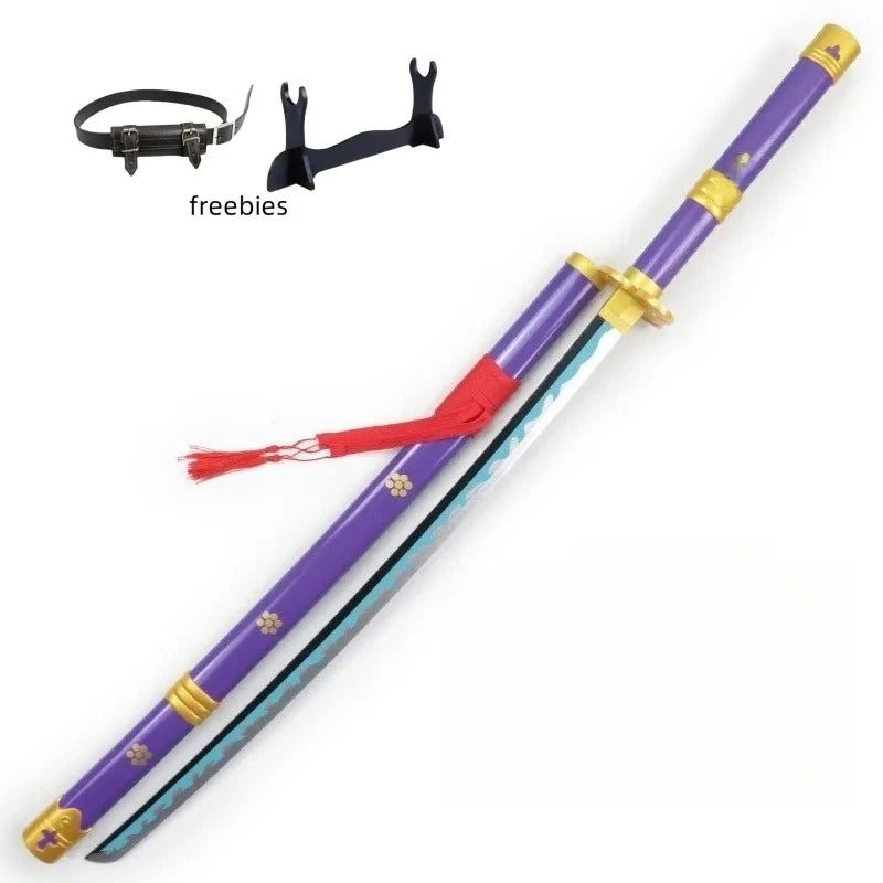 40in Anime One Piece Zoro Katana Wood Sword Luffy schwert Real Size Japanese Samurai Sabre Original Blade Cosplay Prop Toy Gift