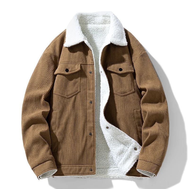 Men's Jackets and Coats Fashion Warm Corduroy Thick Coats 2026 Winter Fashion Men's Coats Down Jackets Men's Cotton Clothing