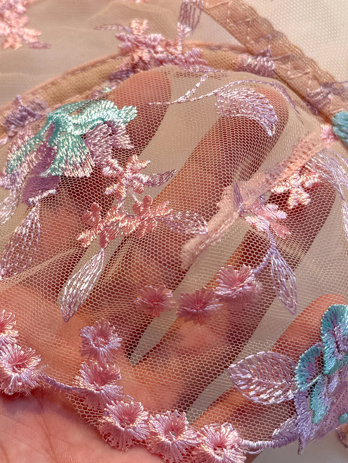 Women's Pink Embroidered Bra & Panty Set