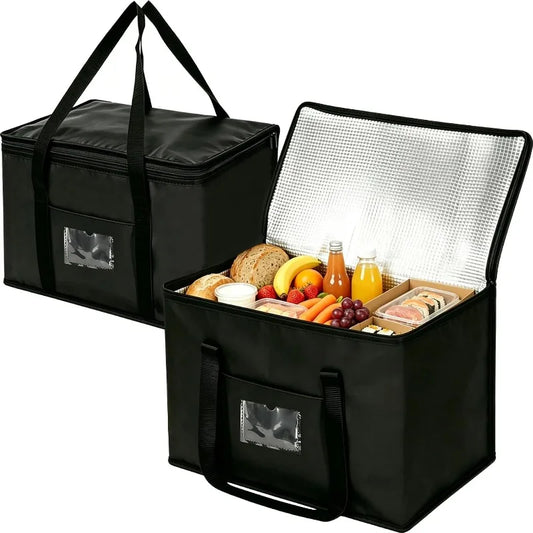 1pc Large Insulated Picnic Cooler Tote Bag Leakproof Thermal Food Carrier Portable Zipper Top for Camping Beach Outdoor BBQ