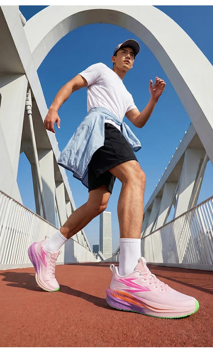 Men's Running Shoes Jogging Cushioning Mesh Outdoor Couple Trainer Race Breathable Sneakers Non-Slip Carbon Board Off-road Shoes