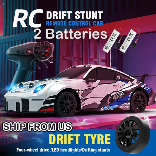 1/24 2.4G 4WD Remote Control Vehicle Mini High-speed Racing RC Car High-Speed Drift Stunt Toys for Boys Children Christmas Gifts