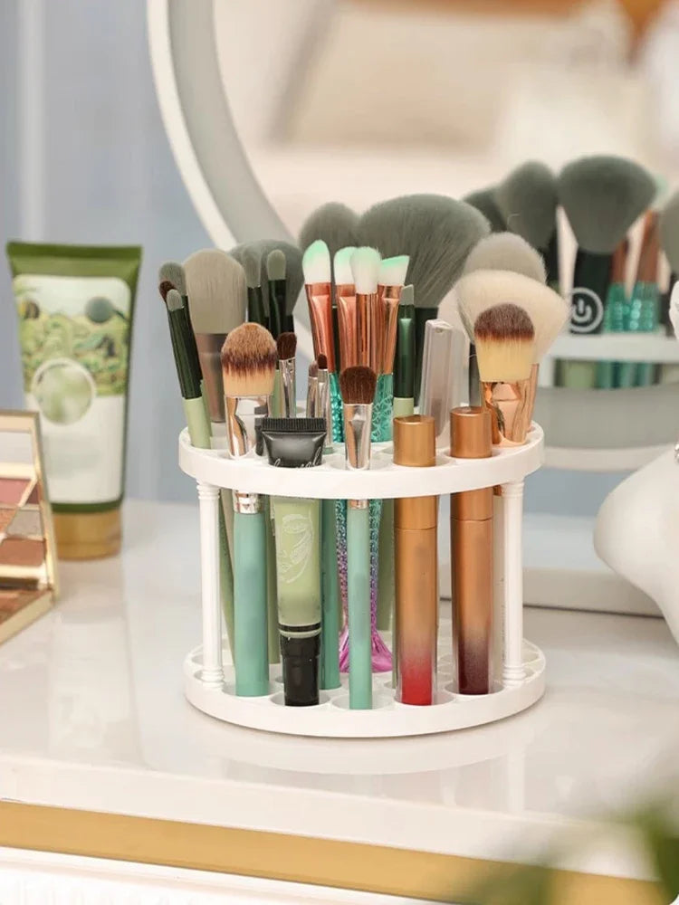 Stay Organized! Rotating Makeup Brush Holder with 45 Holes - Keeps All Your Brushes in Sight & Reach