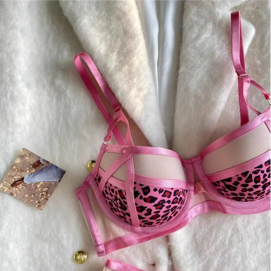 Women's Leopard Print Bra Set