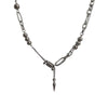 Punk Irregular Pearl Beaded Necklace for Men Women Kpop Imitated Pearl Choker Chain Necklace Pendant Unisex Collar