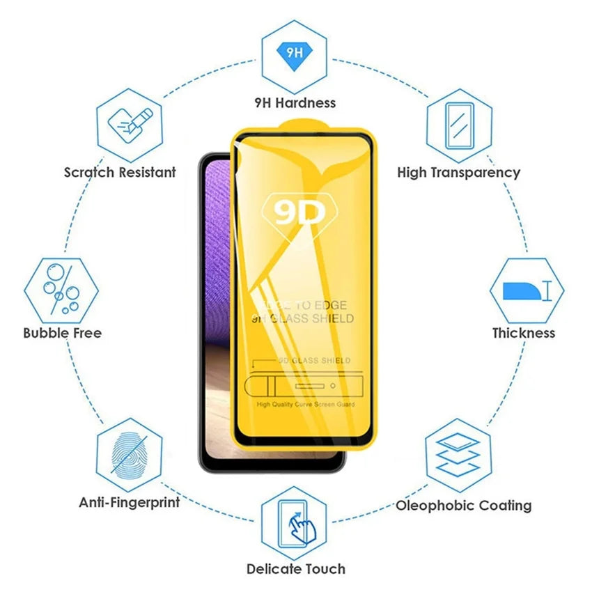1-5PCS 9D Full Cover Tempered Glass For iPhone 17 16 15 11 12 13 14 18 Pro Max 16E Screen Protector For iPhone 13 Mini XR XS Max