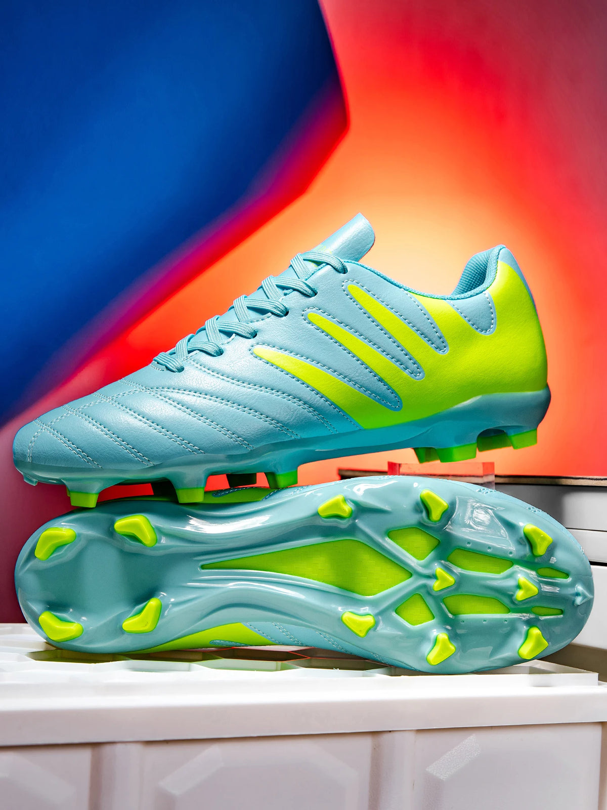 Durable Youth Football Boots PU Woven Upper TPU AG FG Studs Breathable Anti-Slip Wear-Resistant Sports Footwear