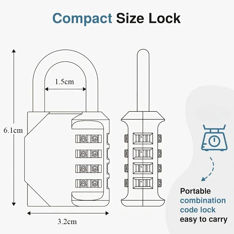 A 4-Digit Combination Lock Designed for Securing Outdoor Items Such As Gym Lockers,Toolboxes,Gates, Fences, Storage Units