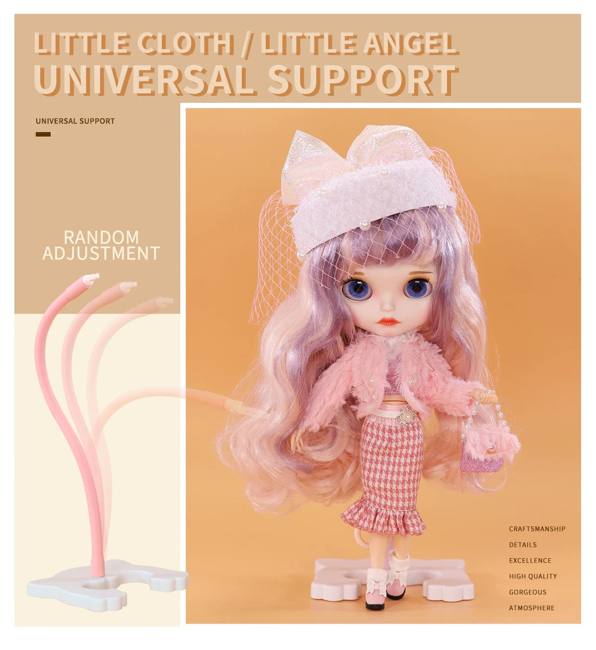 DBS icy Blyth doll multifunctional stand bracket for supporting doll 26cm*8.5cm anime girls gift