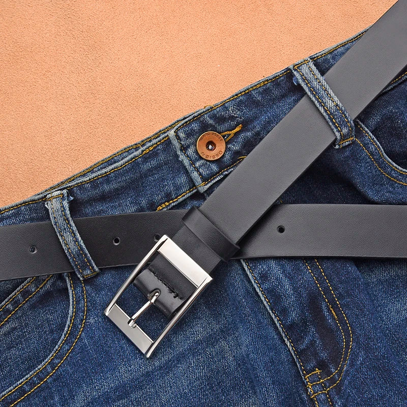 New men's luxury belt PU leather belt metal pin buckle high-quality well-known brand designer belt jeans men's belt