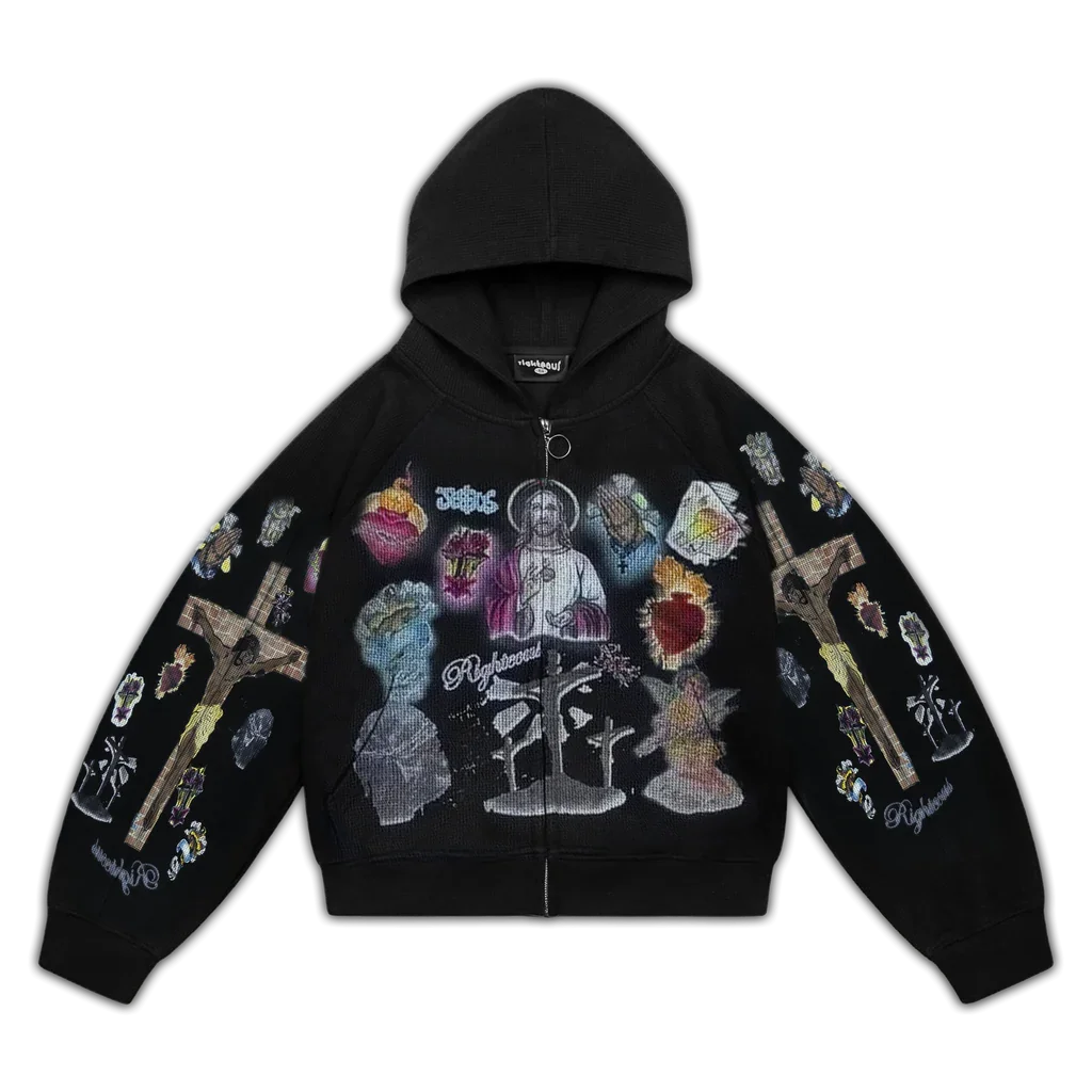 Y2K Graphic Zip-Up Hoodie