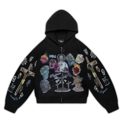 Y2K Graphic Zip-Up Hoodie