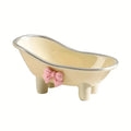 1Pc Cute Plastic Bathroom Soap Dish - Bowknot Design Soap Holder with Creative Drainage - Bathroom Accessories Tray