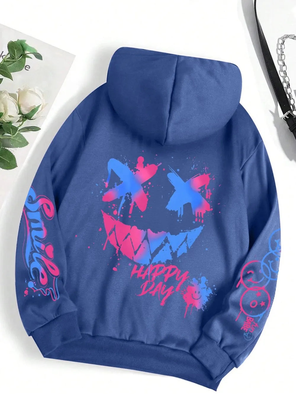 Smiley Graphic Streetwear Hoodie
