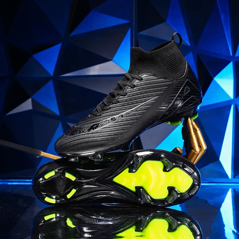 Men High‑Top Football Boots, Non‑Slip High‑Quality Soccer Cleats, Hot‑Selling Futsal Sneakers for Indoor & Outdoor Grass Matches
