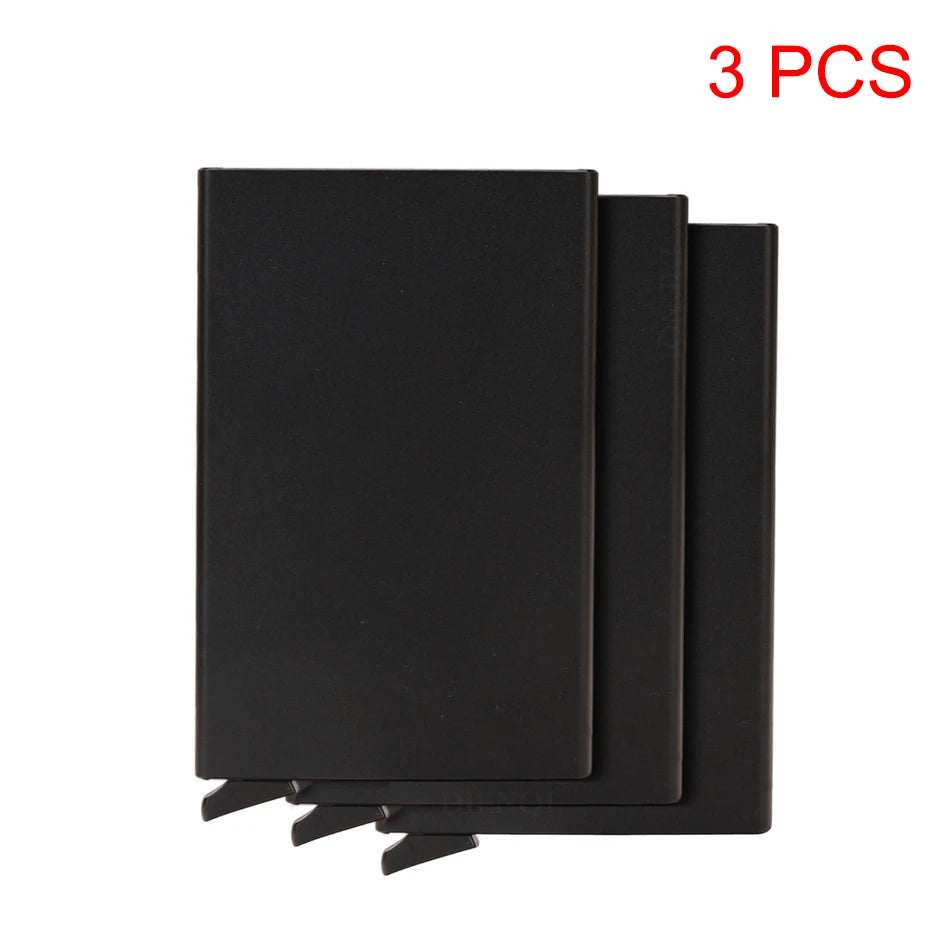 Rfid Smart Wallet Card Holder Metal Thin Slim Men Women Wallets Pop Up Minimalist Wallet Small Black Purse Vallet Walets for Men