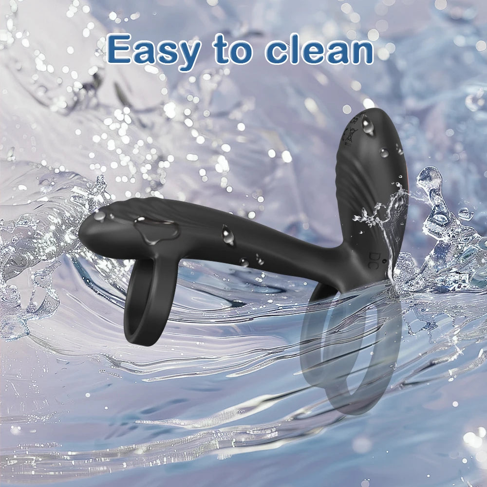Vibrating Cock Ring with 360° Twisting G-Spot Stimulator – Penis Ring Couple Sex Toys Penis Sleeve Extender Vibrator for Men