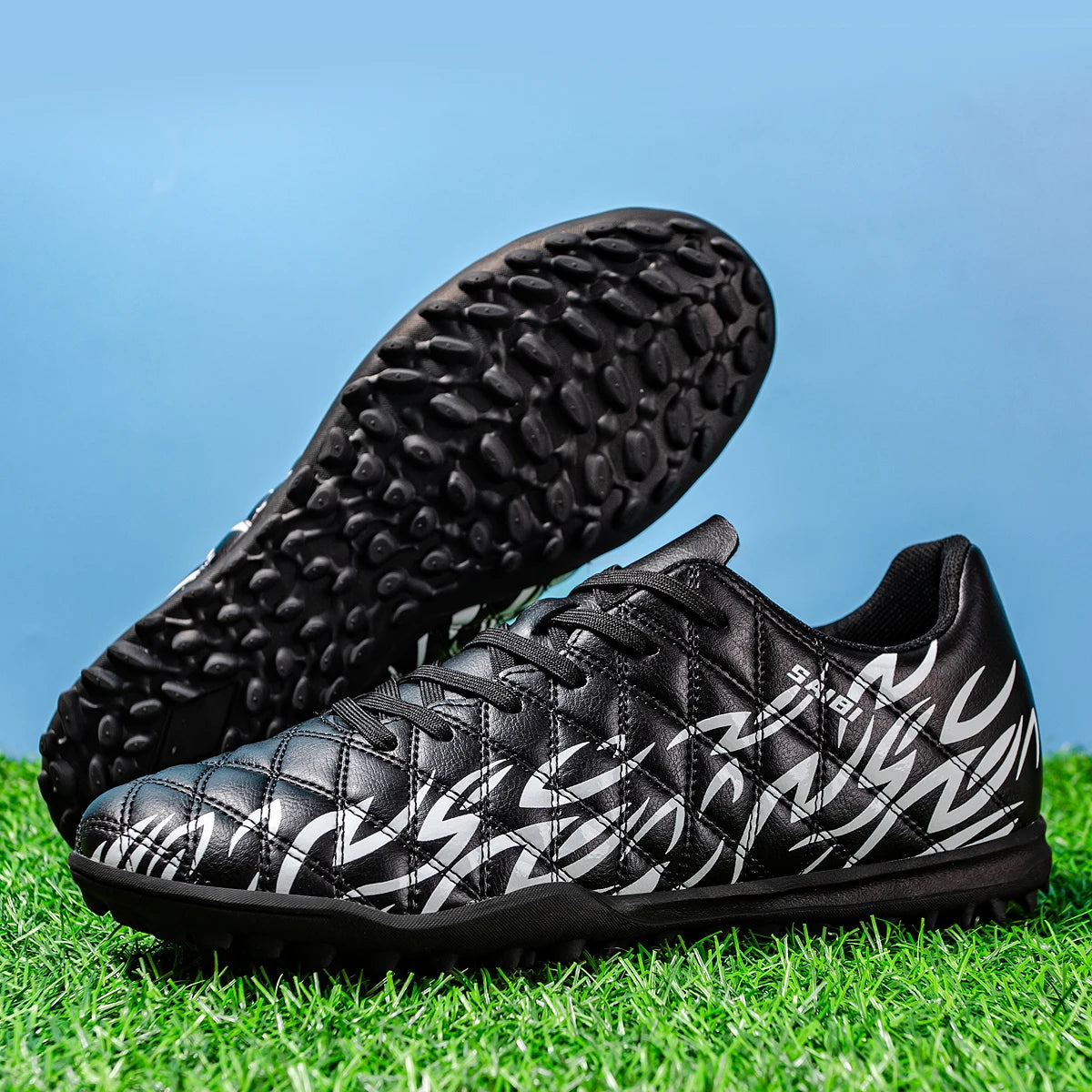 Professional Men TF Football Cleats Shock Absorbing PU Upper Durable Rubber Turf Sole For Adult Grass Field Soccer Games