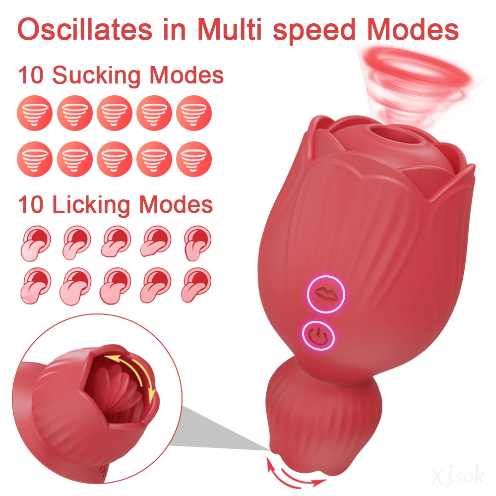 Rose Suction & Tongue Personal Massager
