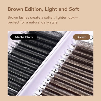 DIYDAY Dark Brown 3D 4D 5D Eyelashes W Shaped Premade Fan Lashes Easy Apply Thick Crisscross False Mink Eyelash Extension
