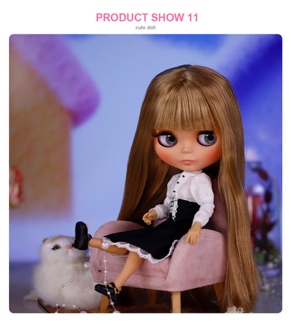 ICY DBS Blyth Doll BJD Joint Body tan Skin Matte Face New face Set Doll 1/6 30cm Gift Anime SD