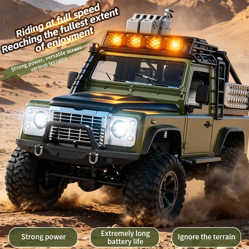 KF90 1:12 2.4G RC Car With Lights 4WD 60Mins Remote Control Climbing Car Off-Road Vehicle RTR High Speed Drift Model Toy for Kid