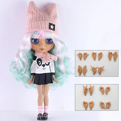 ICY DBS Blyth doll 1/6 bjd joint body doll black skin including clothes shoes casual with 30cm toy gift
