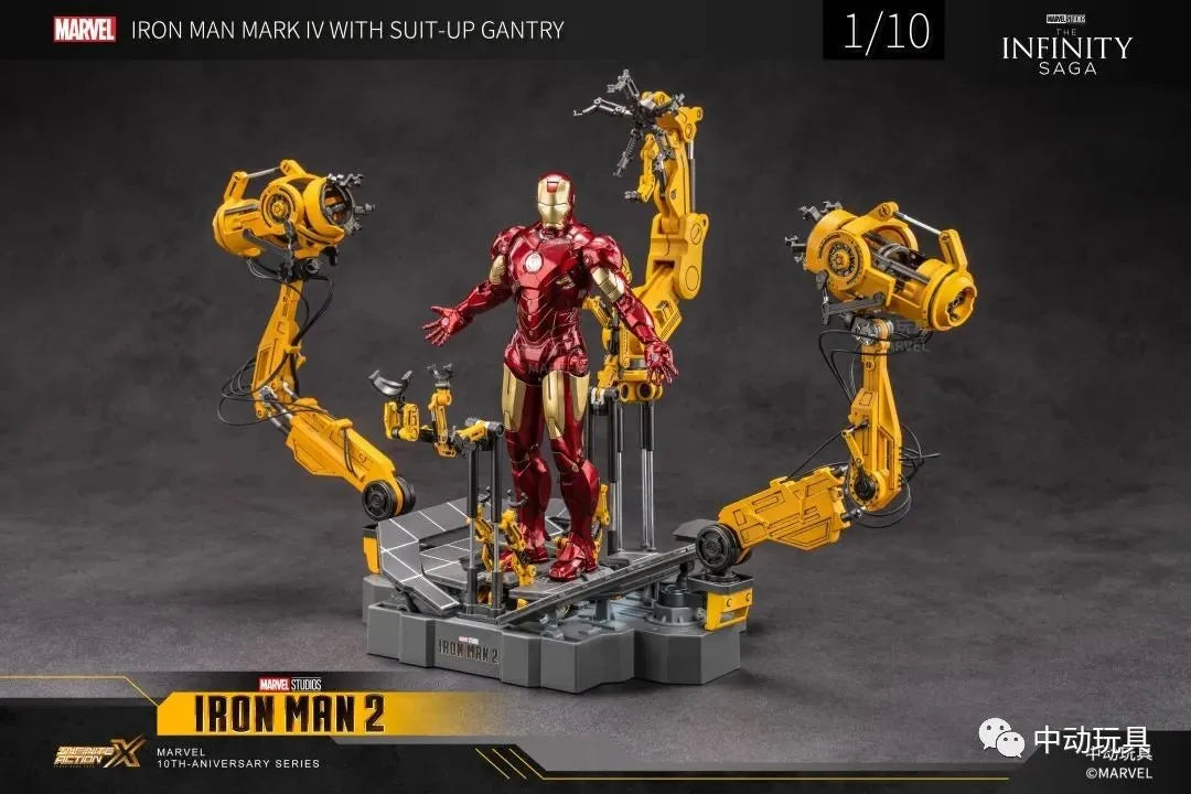 ZD Toys Avengers Iron Man Action Figure MK6 Suit-up Gantry Suit Up Gantry With MK4 Tony Stark Legends Collection Toy Gift
