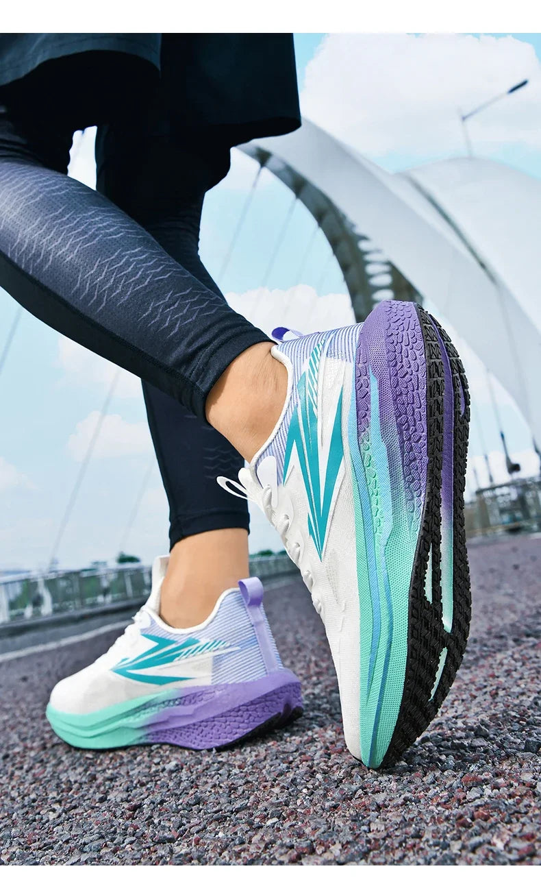 Men's Running Shoes Jogging Cushioning Mesh Outdoor Couple Trainer Race Breathable Sneakers Non-Slip Carbon Board Off-road Shoes