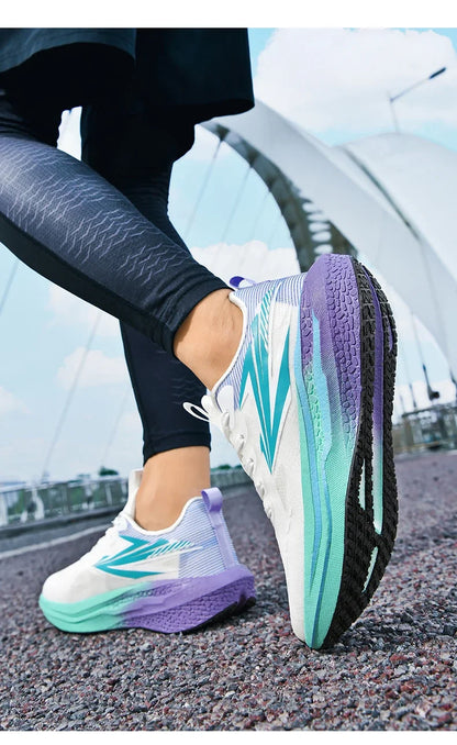 Men's Running Shoes Jogging Cushioning Mesh Outdoor Couple Trainer Race Breathable Sneakers Non-Slip Carbon Board Off-road Shoes