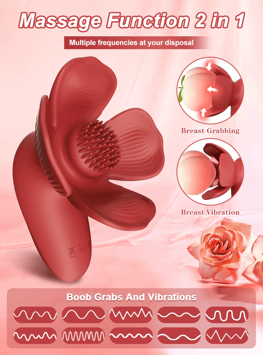 Vibrator Flower Sex Toys Nipple Chest Stimulator Massager Masturbation Tools for Women Sex Toys Shape Vibration Adult Supplies