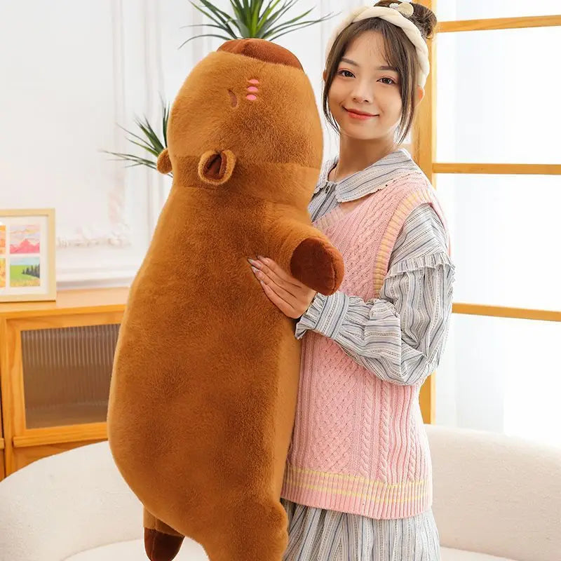 Capybara Plush Toy Set Mommy with 4 Baby Capibara Plushie Doll Stuffed Animal Pillow Turtle Backpack Kid Toys Christmas Gift