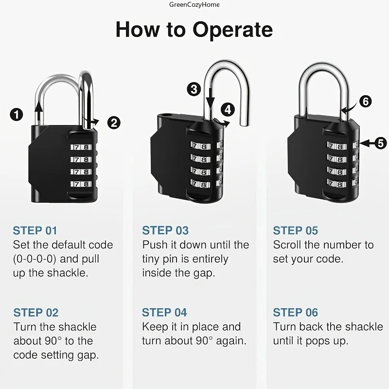 A 4-Digit Combination Lock Designed for Securing Outdoor Items Such As Gym Lockers,Toolboxes,Gates, Fences, Storage Units