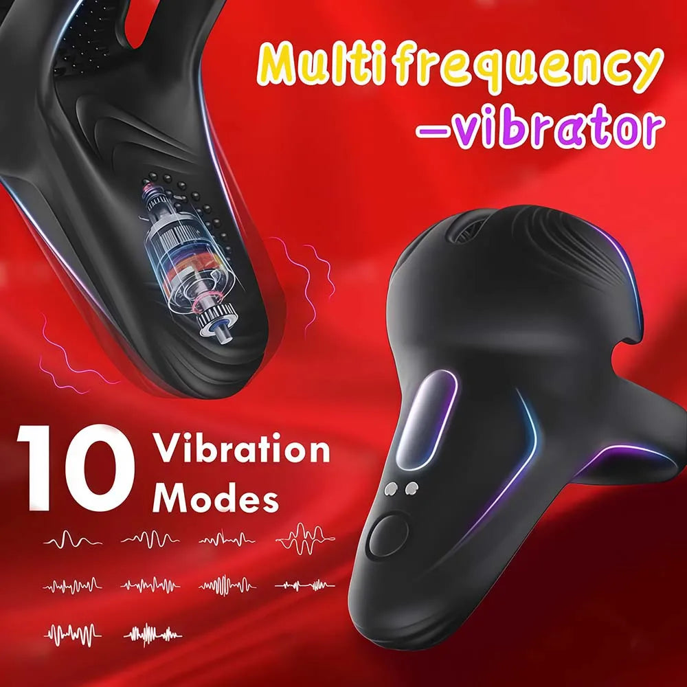 Remote Control  Vibrating Cock Ring for Men Testicle Massager Delay Ejaculation Perineum Scrotum Stimulator Adult Sex Toys