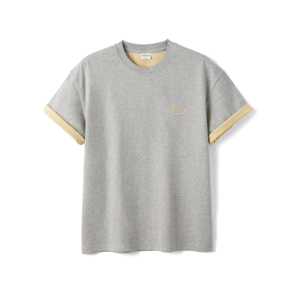 SIMWOOD 2026 Summer New 【Oversize Short Length】240gsm Moisture Wicking Quick Dry T-shirt Men Two-Tone Color Design Tops