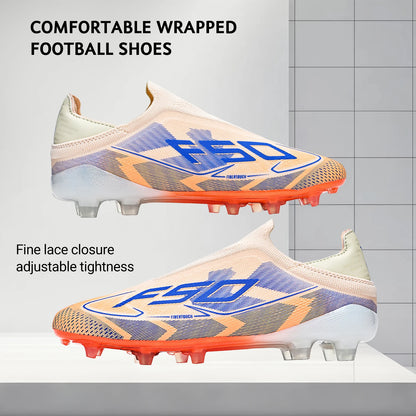 Ultra Light AG FG Football Shoes Sweat-proof PU Fabric Wear-resistant TPU Sole Snug Fit Unisex Natural Grass Practice Sneakers